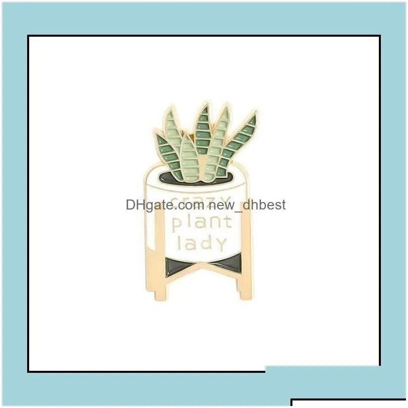 pins brooches cute plant green metal brooches pin enamel pins for women men gift fashion jewlery drop delivery jewelry dhet9