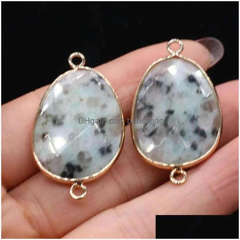 charms natural semiprecious stone pendant connector flash labradorite diy jewelry making necklace bracelet giftcharms