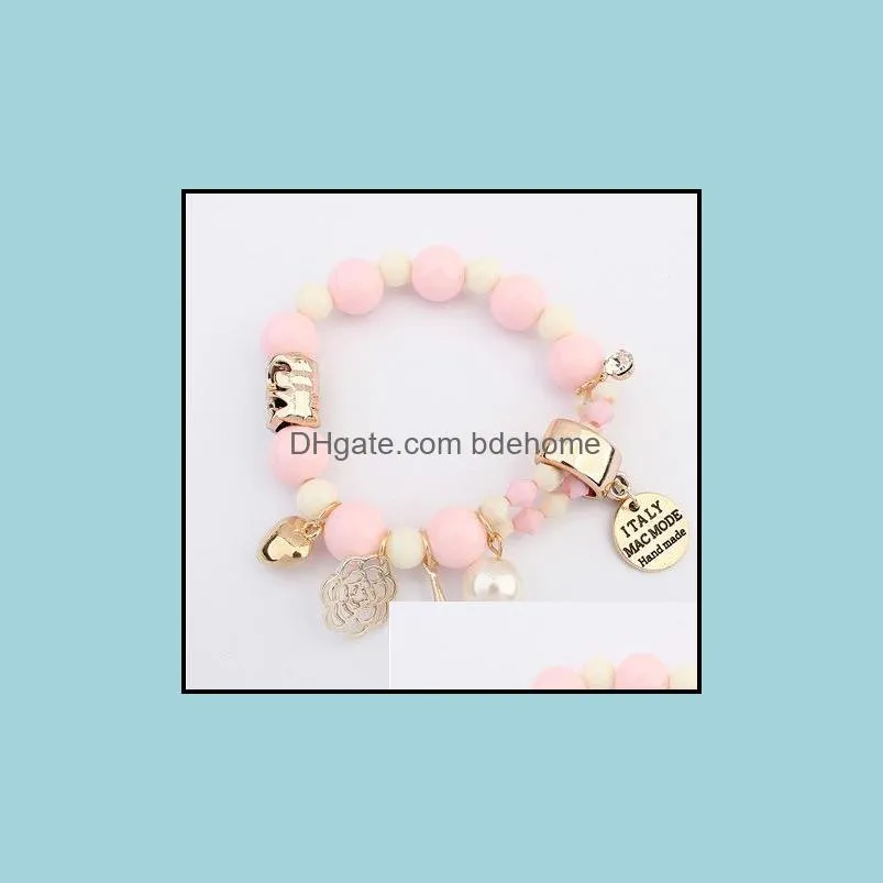 charm bracelets for women men eiffel tower heart italy bijouterie bead bracelet