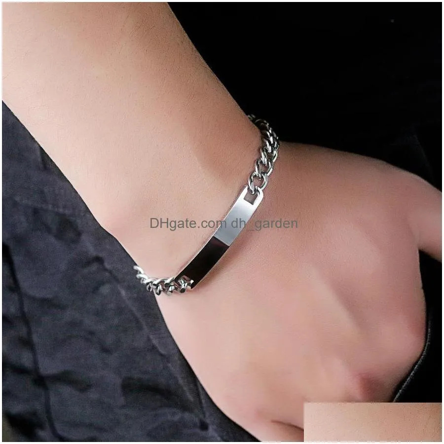 wholesale 7mm curved stainless steel bracelet new jewelry fashion trend simple smooth lovers titanium steel bracelet shipping