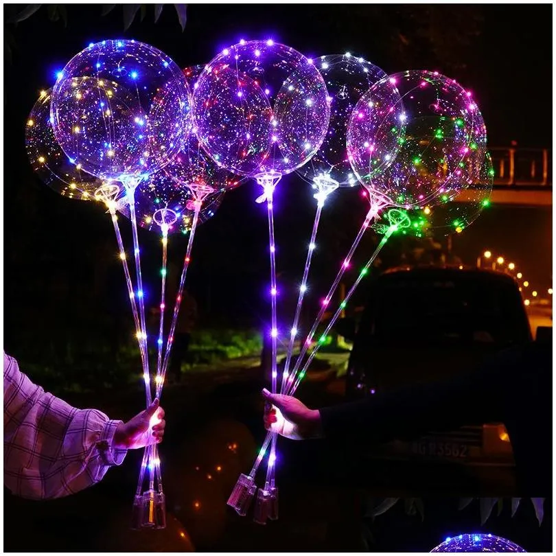 bobo balloon 20 inch led light strings with  led strip wire luminous decoration lighting for party gift