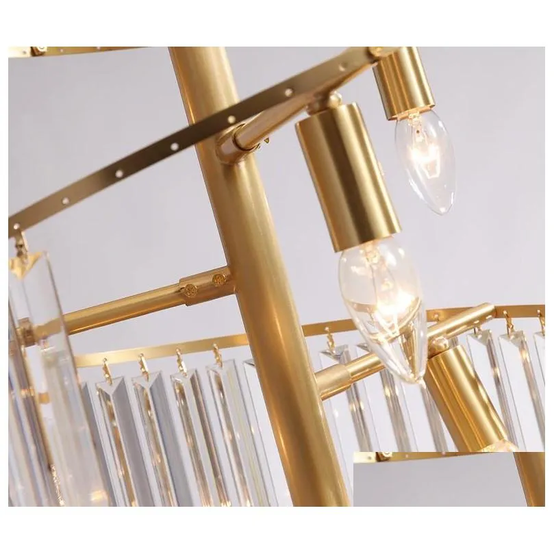 modern top luxury crystal chandelier lighting for staircase long gold light fixtures large hallway indoor stair led cristal lamp