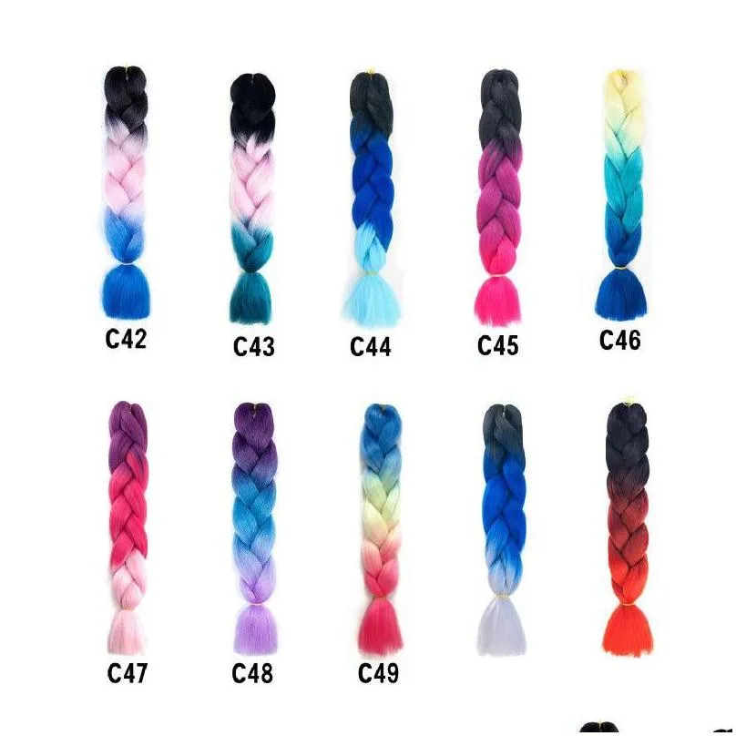 ombre xpression braiding hair three tone jumbo crochet braids synthetic hairs extensions 24 inches braid 100 kanekalon wh0248