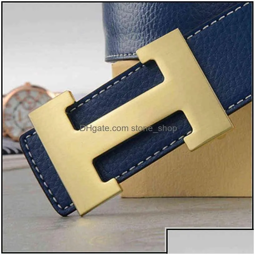 belts 2022 brand luxury men belts genuine leather lettern h buckle for business fashion strap women jeans x220216 drop delivery acces