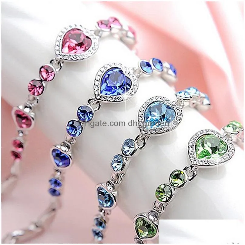 jewelry gift fashion lady full of diamond bracelet lovers constellation bracelet heart of the ocean crystal bracelet