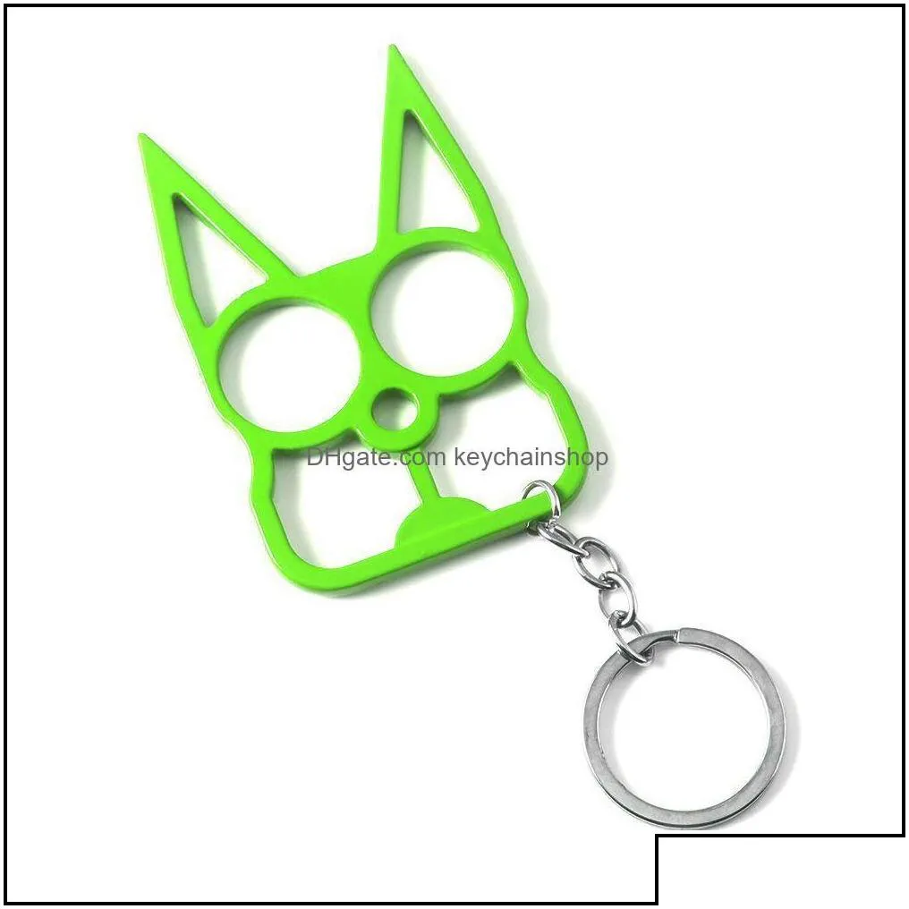 keychains fashion accessories cat ear mtifunction finger metal keyring gold black key chain outdoor wrench ring self defense keychain drop