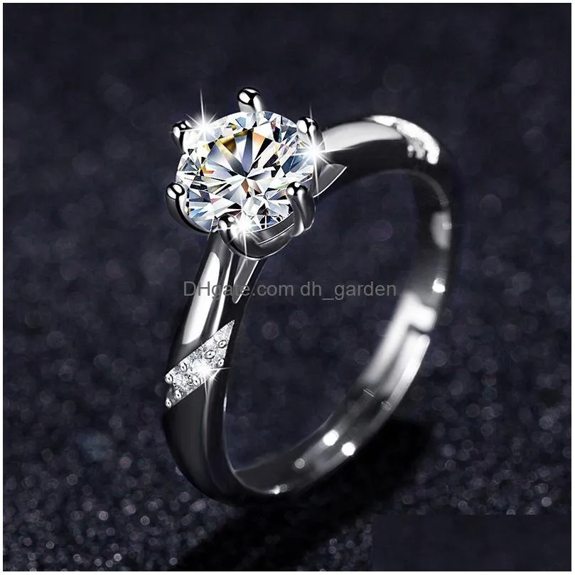 europe and the united states live new s925 classic six claw simulation diamond ring lovers ring wedding ring factory wholesale