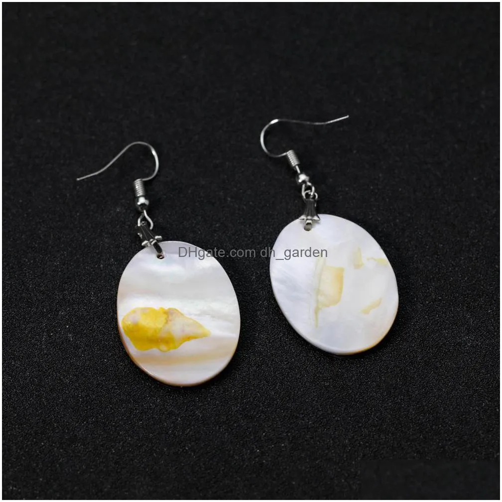 wholesale abalone earrings geometric shell earrings dangle rhombic colorful unique charms women jewelry decoration es1d026 