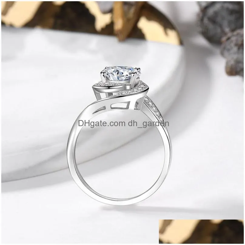 wholesale sterling silver classic finger rings for women bridals wedding engagement with cz fine jewelry shipping