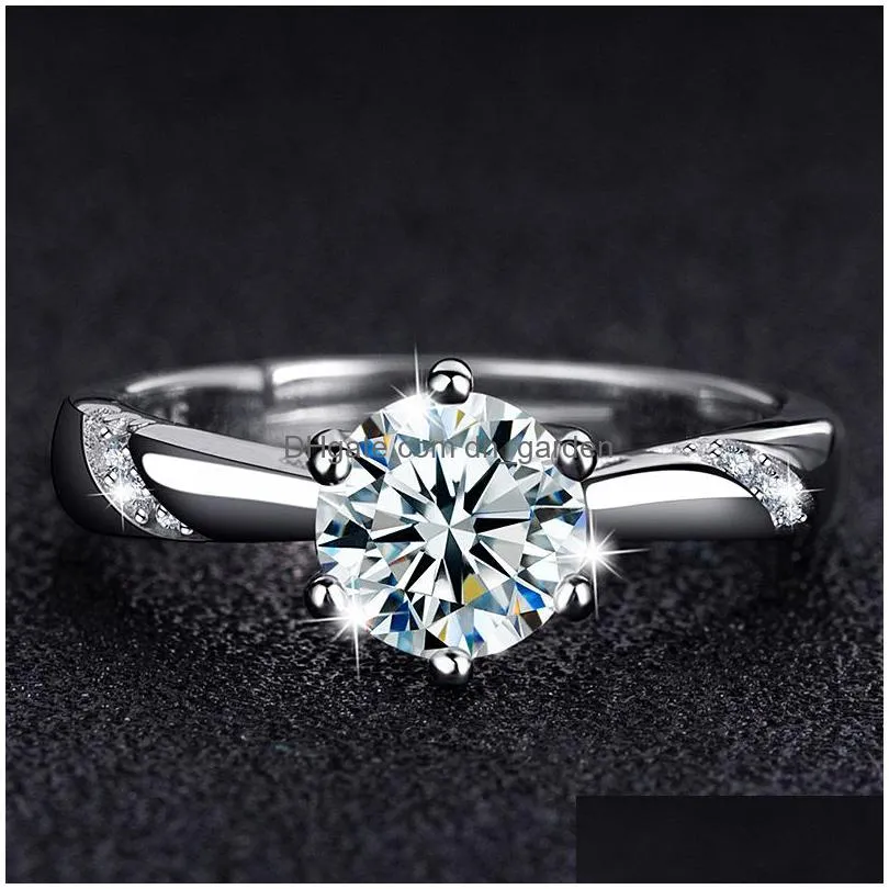 europe and the united states live new s925 classic six claw simulation diamond ring lovers ring wedding ring factory wholesale