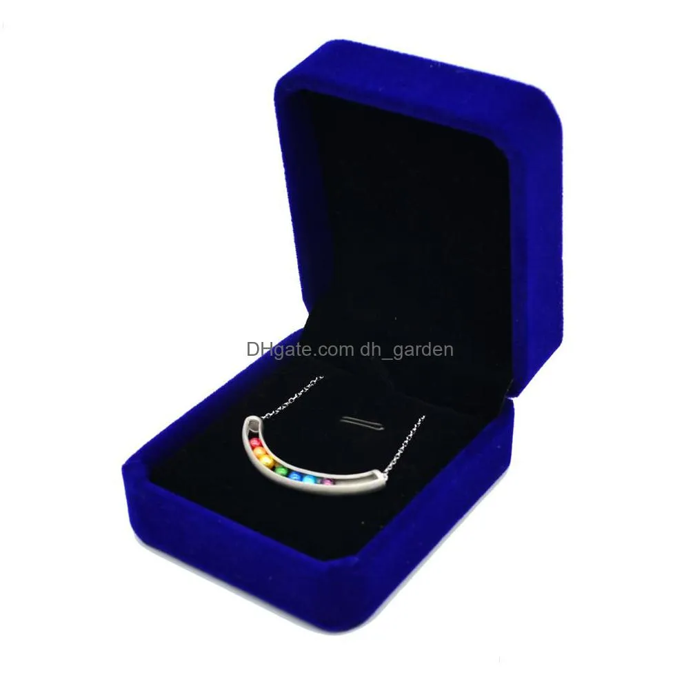 wholesale gorgeous s925 sterling silver rainbow pendant necklace with mini 34mm round pearls inside