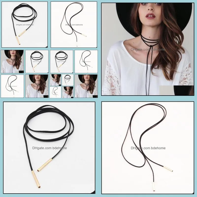 necklaces pendant wholesale statement chokers necklaces long leather rope gold choker collar necklace