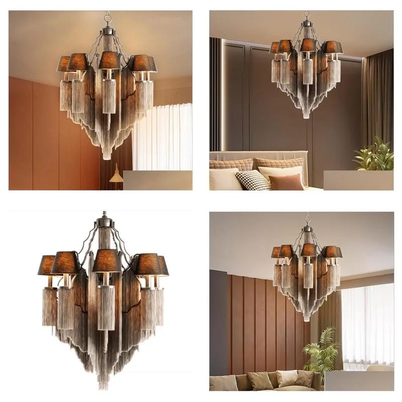 retro clothing store chandelier pendant lamps living room restaurant bar table creative personality led industrial style