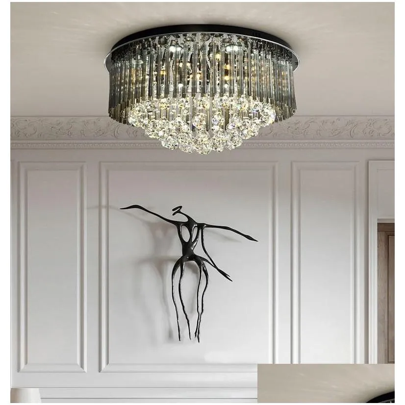 black home decor ceiling chandelier modern crystal lamp for bedroom luxury living room chandeliers lighting fixtures