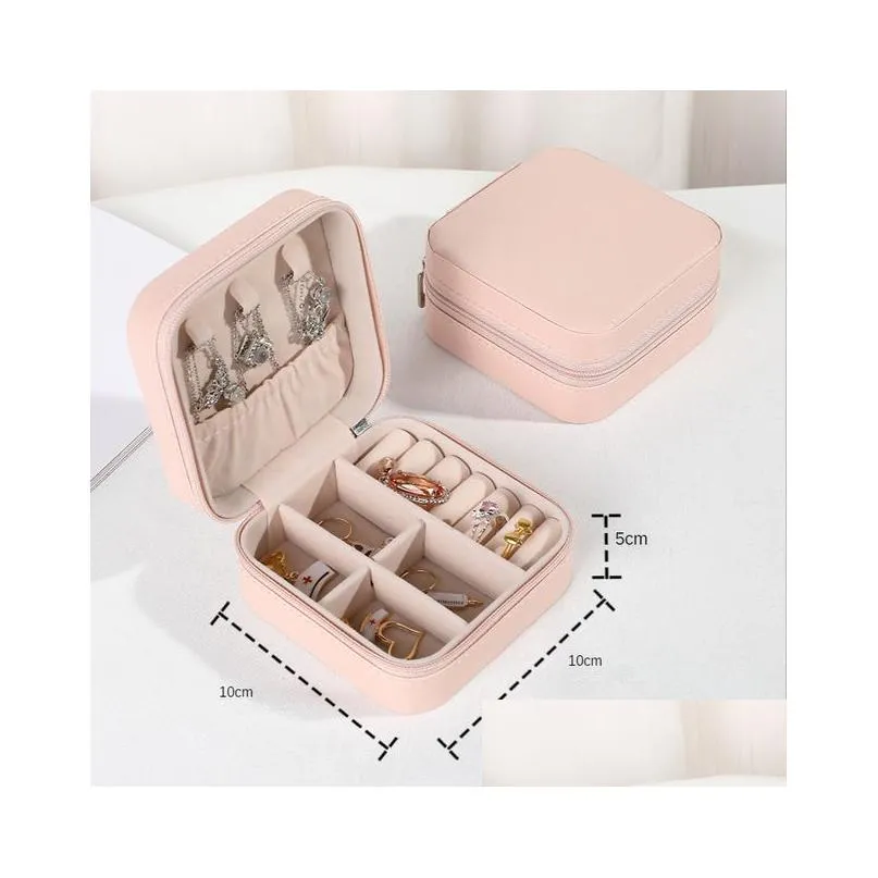 jewelry boxes 2022 organizer display travel pujewelry case portable box storage earring holder gift drop delivery smtdw