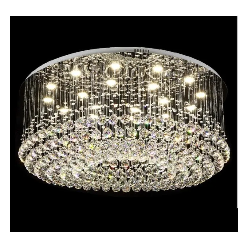 modern crystal chandelier for ceiling luxury round lamp hanging lighting living dining room bedroom lobby cristal lights