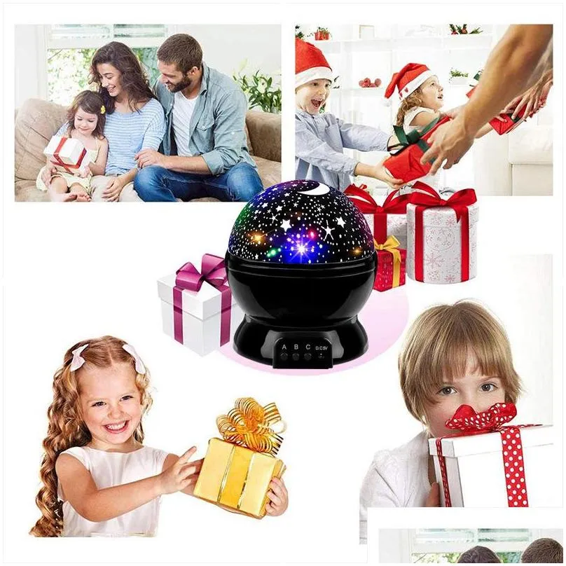 bedroom decor night lights rotating starry sky magic projector night light usb led night lamp lampe starlight for kids gift