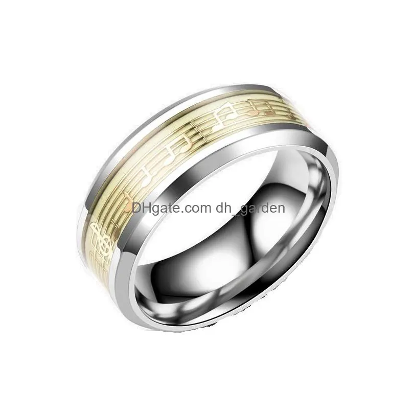 8mm titanium steel new luminous dragon ring popular jewelry band rings designer wholesale