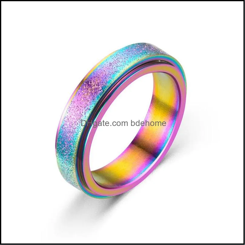 crossborder supply fashion titanium steel ring pearl sand operation jewelry men and women stainless steel ring