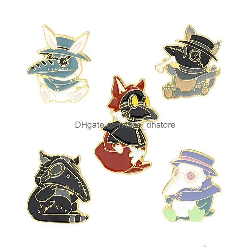 crow enamel brooches pin for women fashion dress coat shirt demin metal funny brooch pins badges promotion gift 2021 design