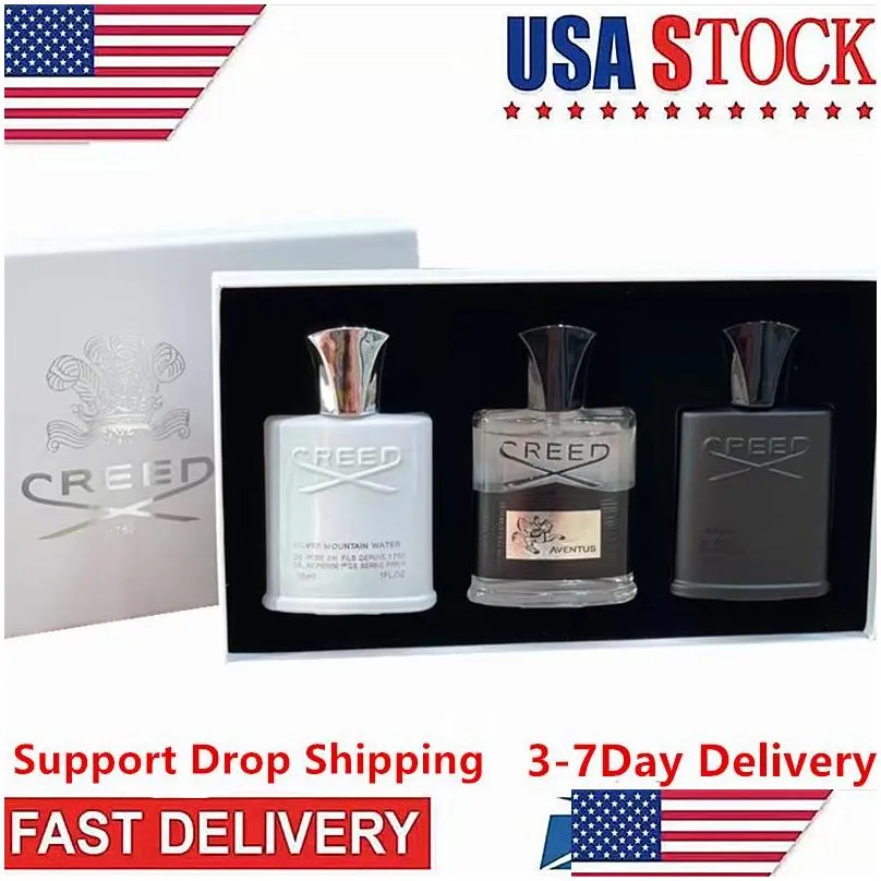  Perfume 3pcs set Deodorant Incense Scent Fragrant Cologne for Men Silver Mountain Water