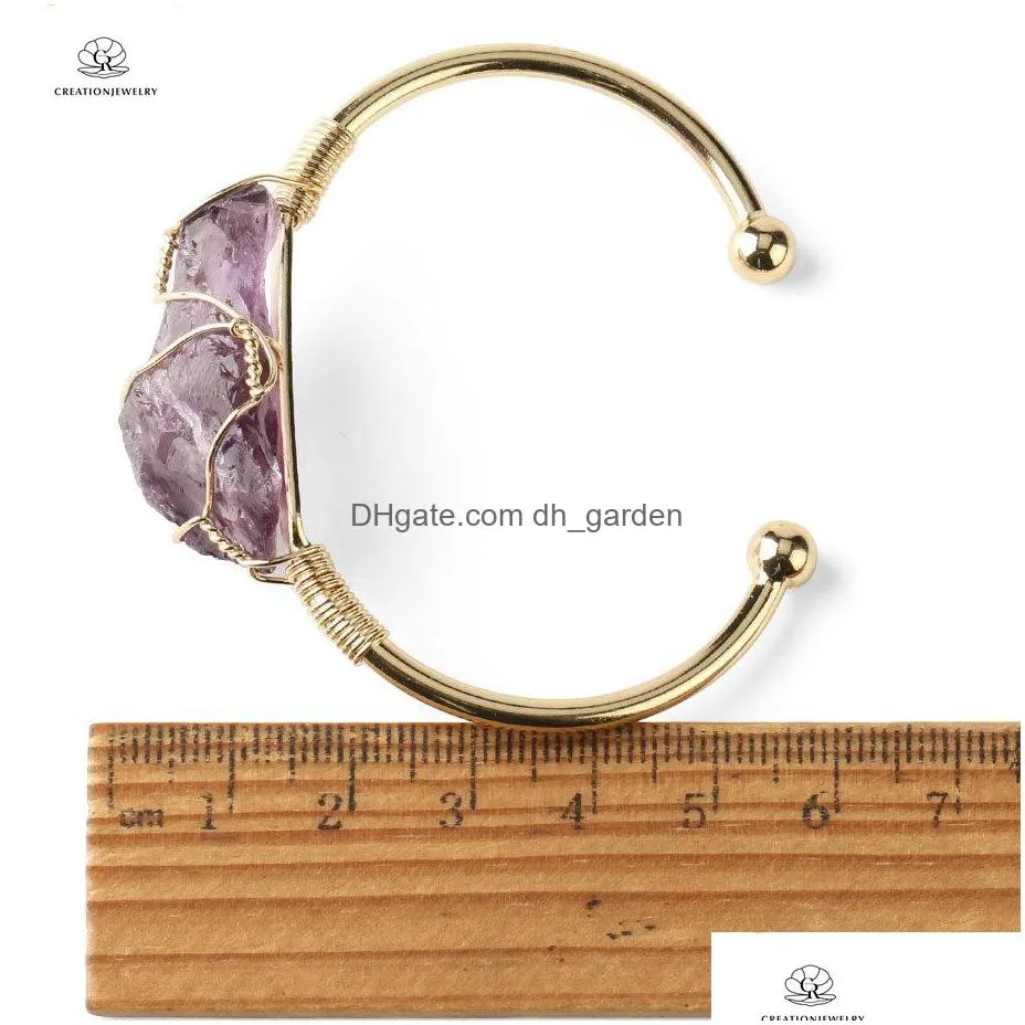 factory direct sales small  summer jewelry open bracelet bangle large irregular crystal winding ornaments