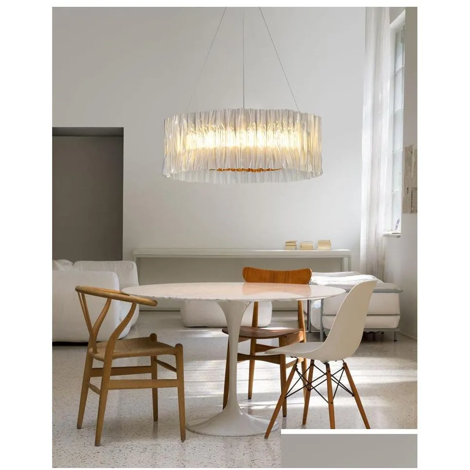 italy replica desinger acrylic pendant lamps hanging light fixture decorative led ceiling round room decor bedroom decorations
