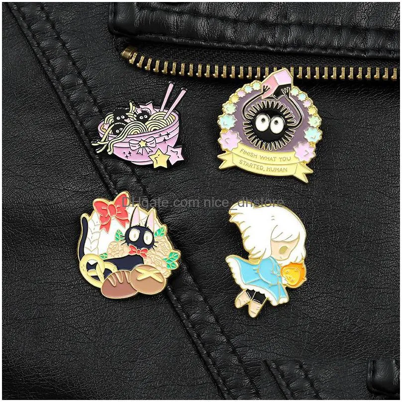 japanese anime manga icons cute enamel pins badge brooch backpacks bag collar lapel decoration jewelry gifts for friends 4 colors