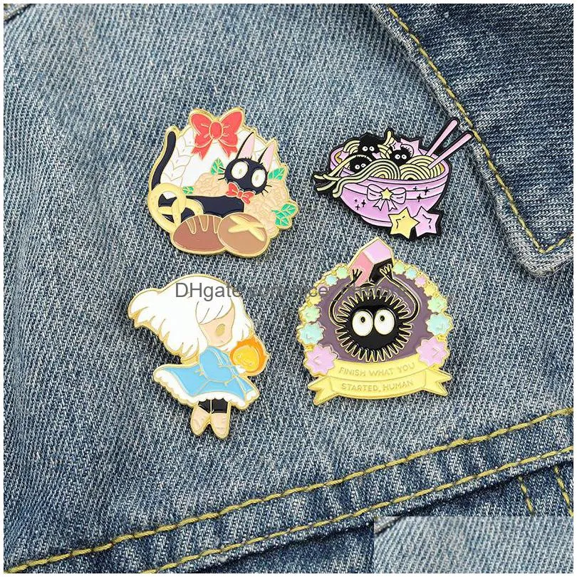 japanese anime manga icons cute enamel pins badge brooch backpacks bag collar lapel decoration jewelry gifts for friends 4 colors
