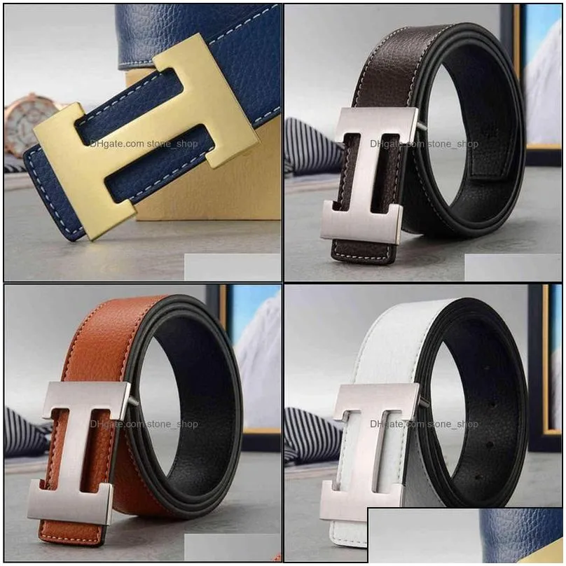 belts 2022 brand luxury men belts genuine leather lettern h buckle for business fashion strap women jeans x220216 drop delivery acces