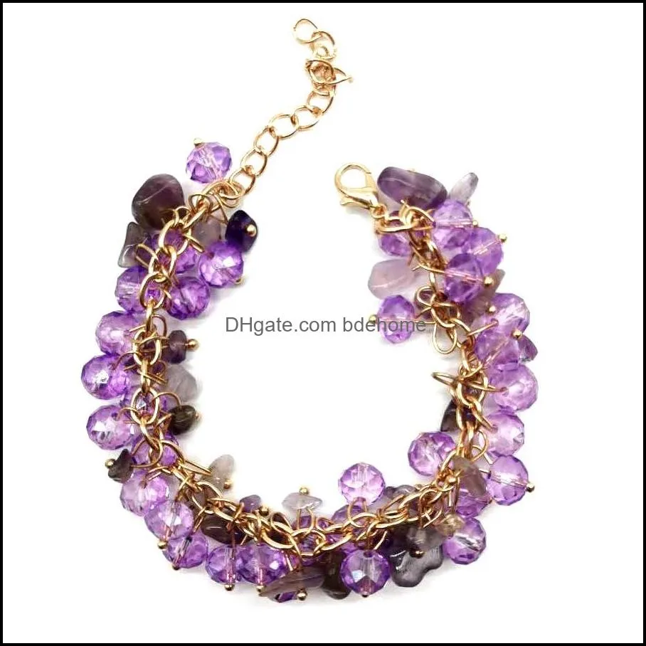 natural stone gravel crystal bracelet fashion allmatch bracelet