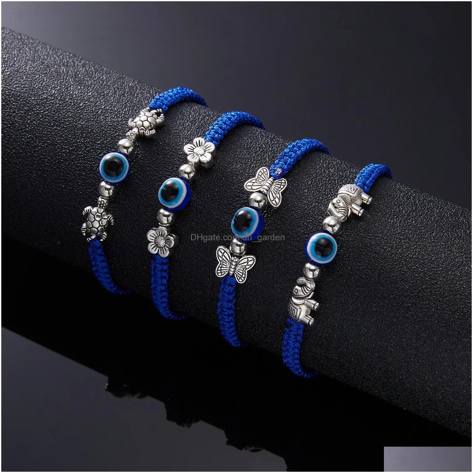 butterfly elephant blue evil eye red rope woven bracelets strands adjustable bracelet lucky bracelet
