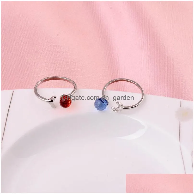 personalized korean version 36 mixed crystal rings fashionable adjustable opening with zircon beads