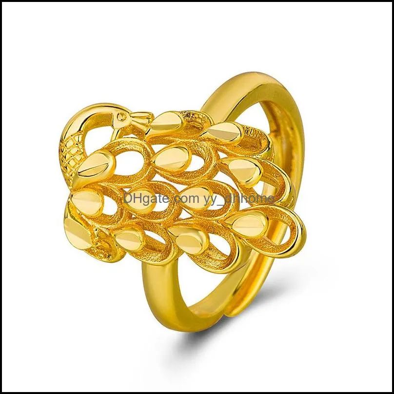 vintage jewelry peacock open ring for women gold plated gold plated open ring big peacock open ring bridal jewelry