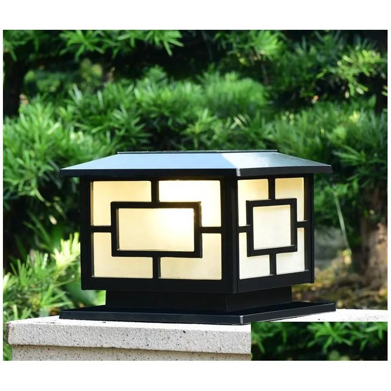 solar power led post lights landscape garden lights gate pillar lighting outdoor lamps for villa deck park yark