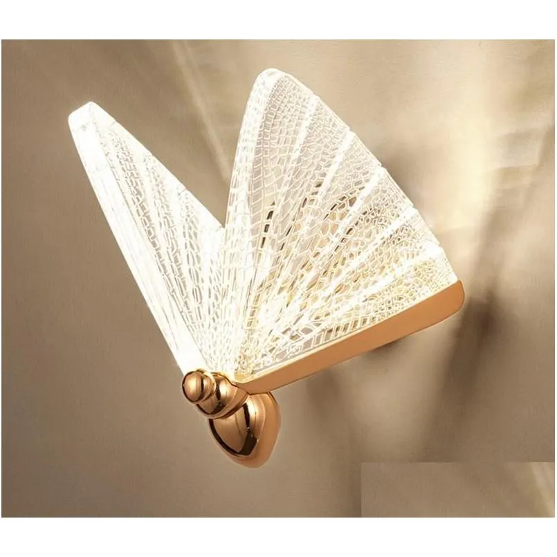 butterfly wall lamp nordic modern minimalist luxury staircase bedside bedroom background aisle lighting decoration