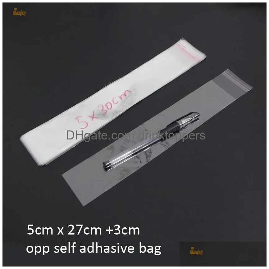 gift bag 200pcs clear resealable bopp poly cellophane 5x30cm long transparent opp self adhesive plastic storage cosmetic packing bags