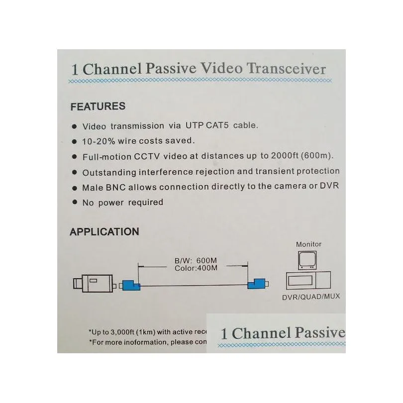 cat5 cctv camera bnc video balun transceiver cable network no power required 25pairs 50pcs