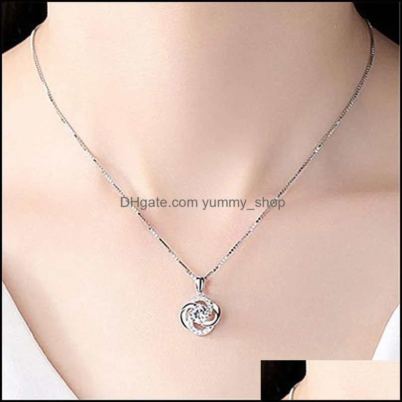 leaf choker necklace jewelry flower silver pendants necklaces chain birthday gift for women