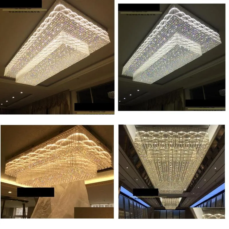  el project lighting chandelier custom rectangular lobby ceiling lamp ceramic jewelry showroom sales sand table led