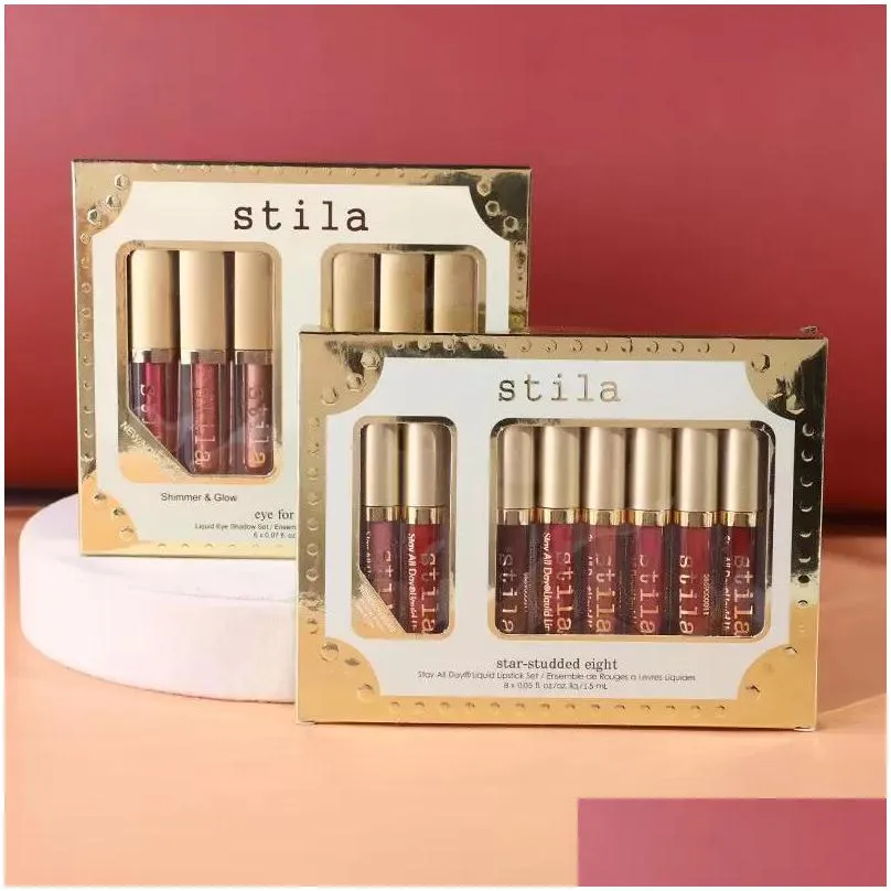 6Pcs Eye Elegance Shimmer Glitter Glow Liquid Eyeshadow Set Enchanted Eyes Make Up Eye Shadow kit Easy To Wear Stila