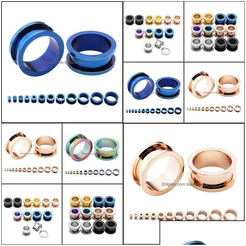 body arts set of 12pcs stainless steel ear plug tunnels gauges pley body piercing expander for both men and women drop delivery heal