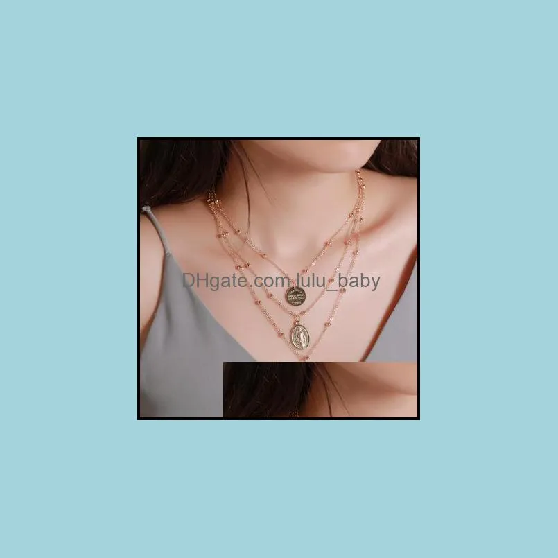 golden chain choker necklace for women fashion punk metal multilayer chain necklace trend female men jewelry