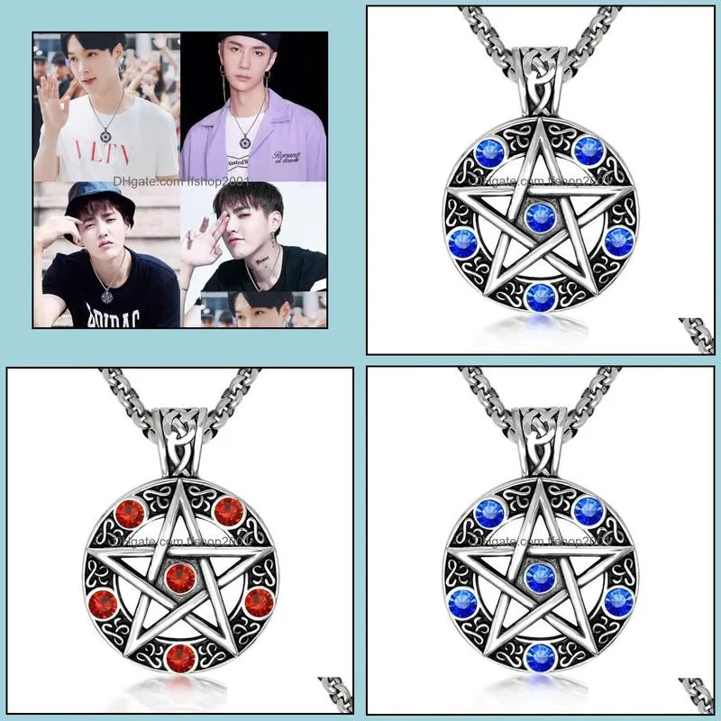 supernatural necklace pentagram pentacle fivepointed star wicca pagan dean winchester pendant vintage gothic jewelry wholesale