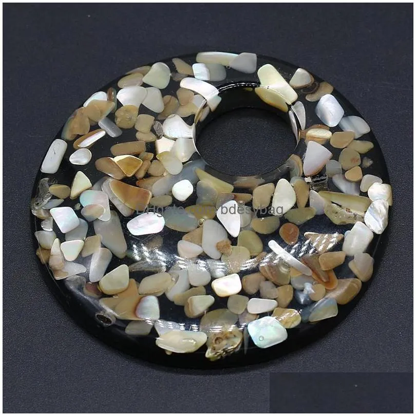 charms selling natural shell crushed stone and resin diy for making bracelets necklaces jewelry accessories 68x68mmcharms