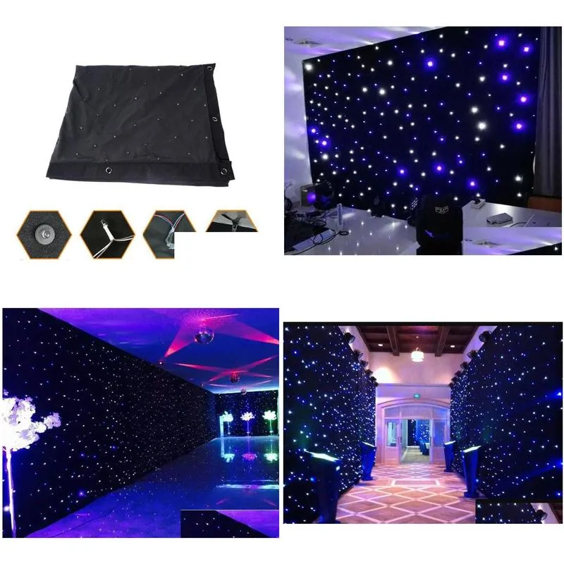 led starry sky screen wedding effect celebration cloth wedding stage live broadcast background lamp