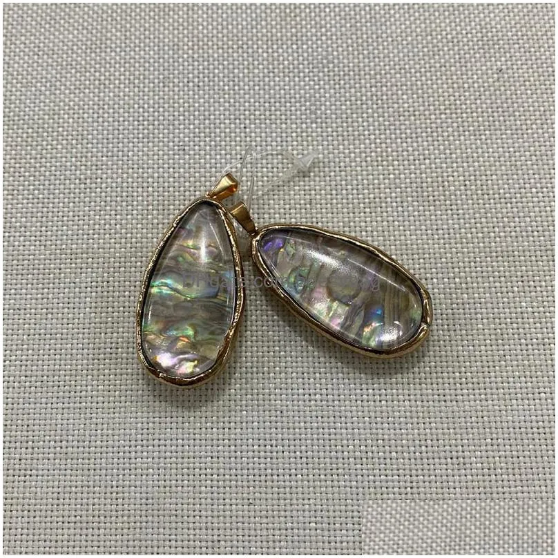 charms natural abalone shell drop shape pendant 25x48mm color charm fashion boutique jewelry making diy necklace earrings