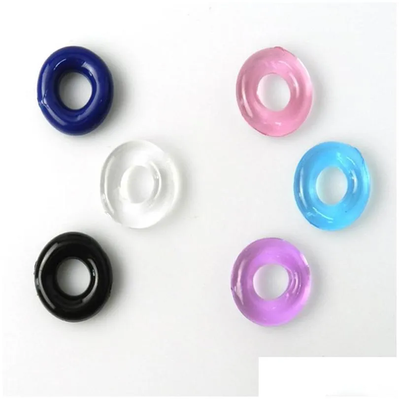 colorful crystal cockring time delay ejaculation control penis rings lasting firmer longer erection stretchy silicone cock ring adult male 