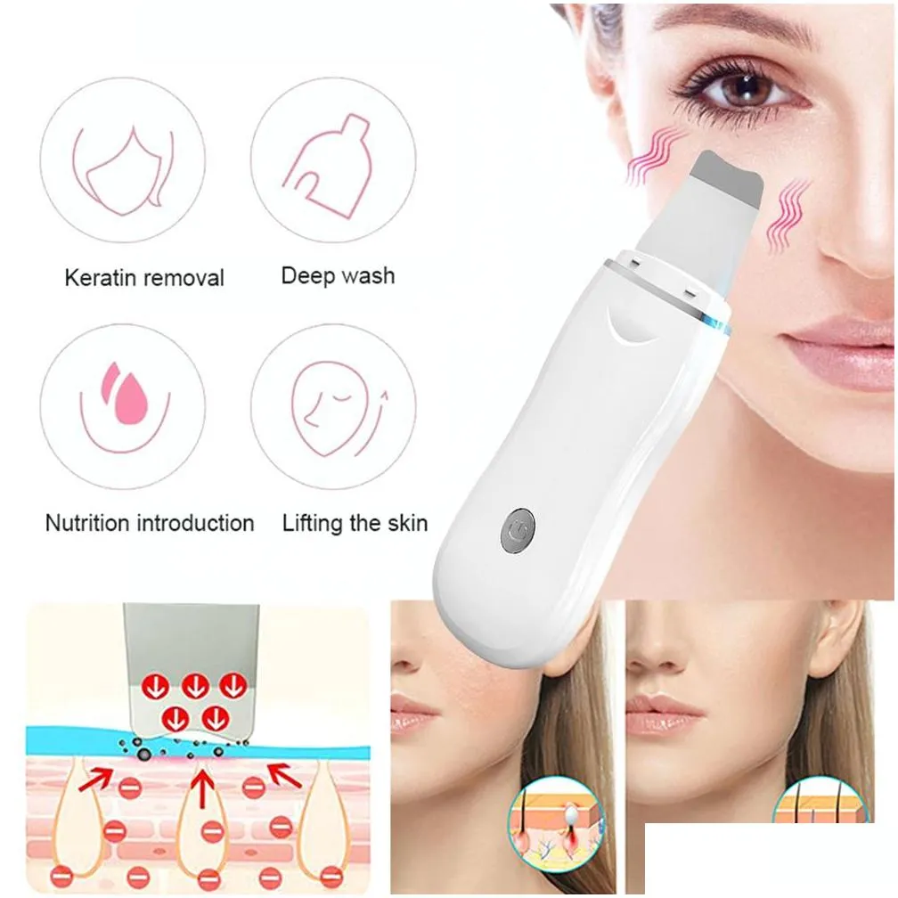 ultrasonic deep face cleaning machine skin scrubber remove dirt blackhead reduce wrinkles and spots facial whitening lifting beauty