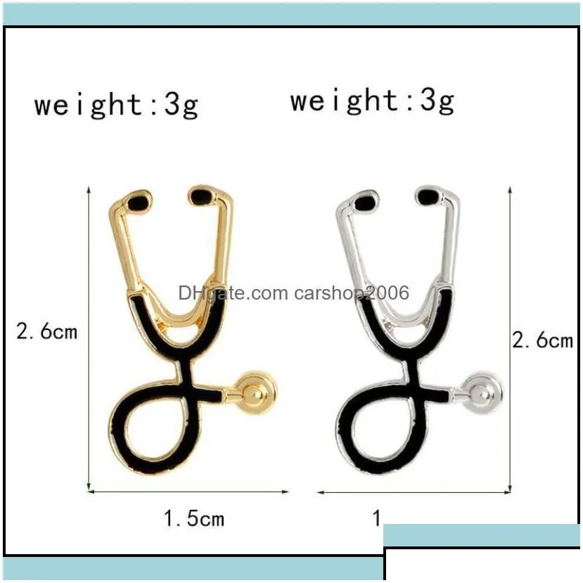 pins brooches jewelry nurse doctor stethoscope enamel brooch pins creative lapel badge for women men girl boy gift drop delivery 2021